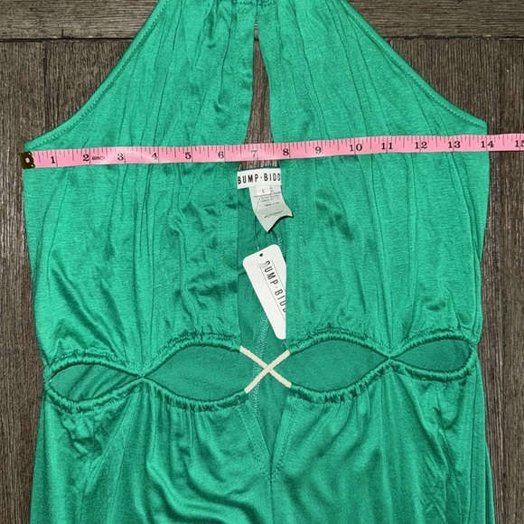 Bump Biddy Halter Maxi Maternity Dress Green - Picture 7 of 7